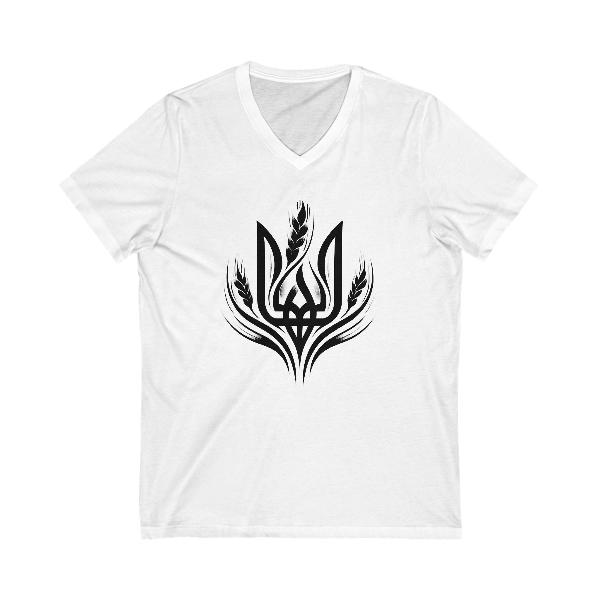 Tryzub and Wheat V-Neck Tee