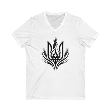 Tryzub and Wheat V-Neck Tee