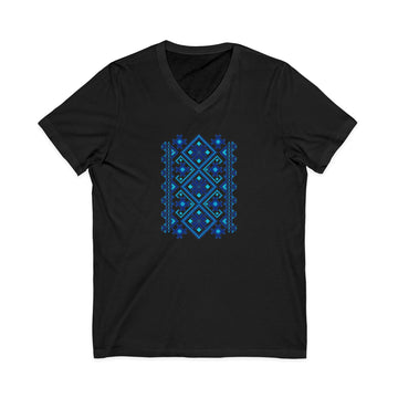Blue Vyshyvanka V-Neck Tee