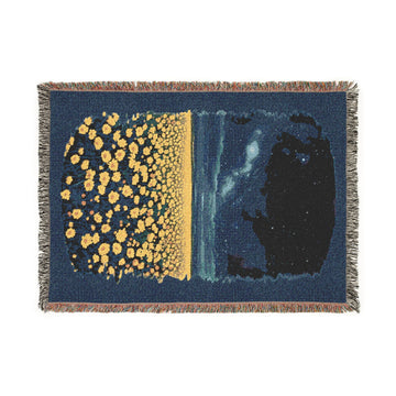 Dark Blue Woven Blanket- Under the Ukrainian Sky