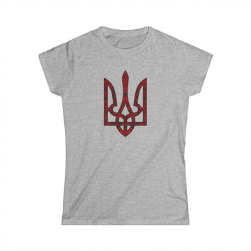Red & Black Tryzub Women's Tee