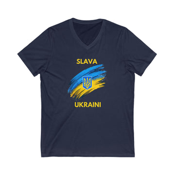 Slava Ukraini Graphic V-Neck Tee