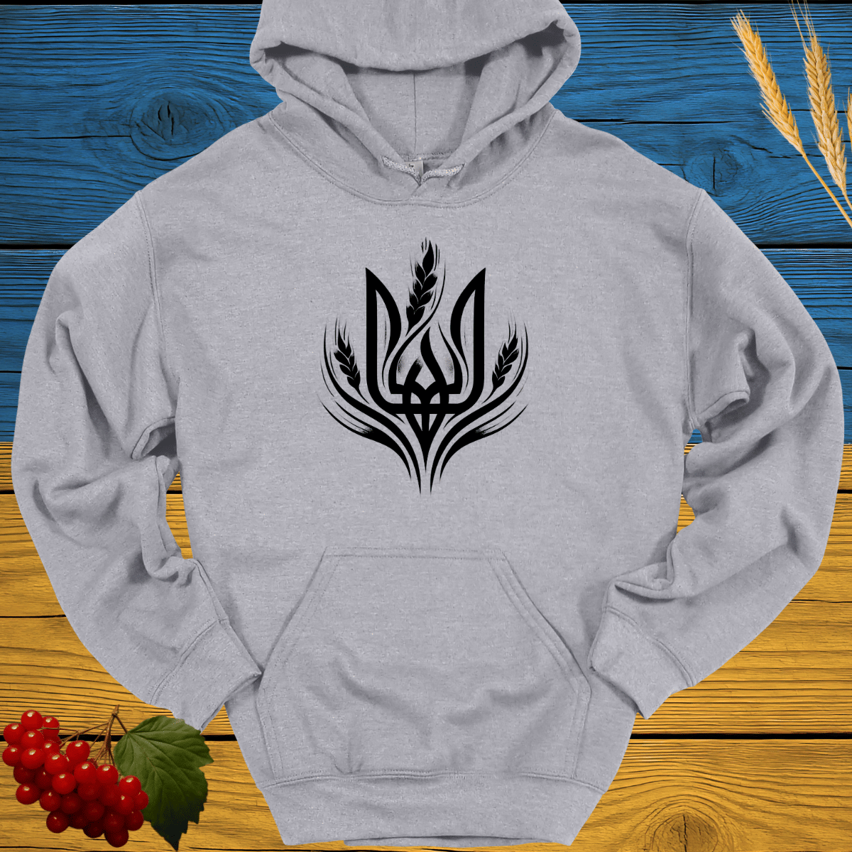 Tryzub and Wheat Hoodie