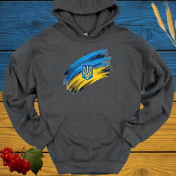 Tryzub on the Flag Hoodie