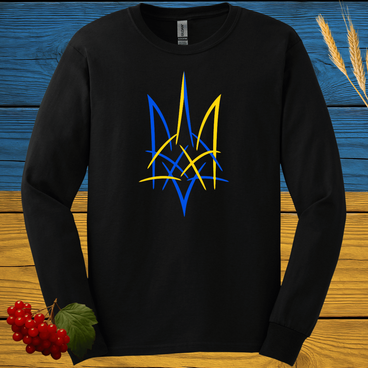Abstract Tryzub Long Sleeve Tee