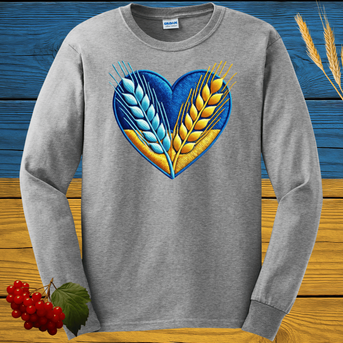 Wheat Heart Long Sleeve Tee