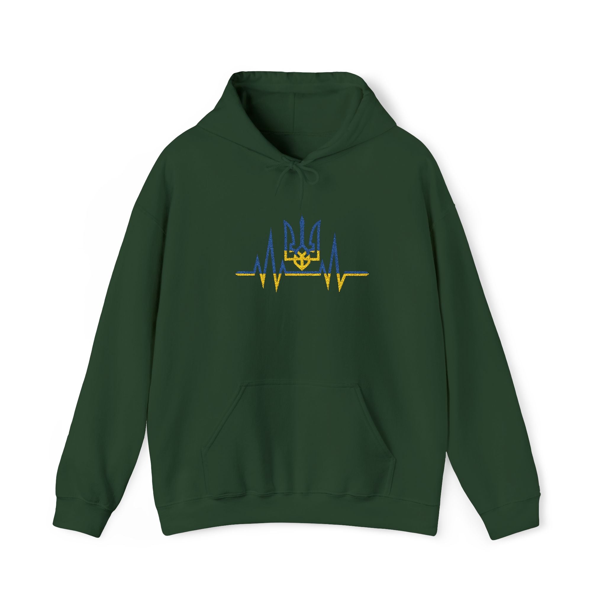 Embroidered Heartbeat of Ukraine Hoodie