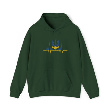 Embroidered Heartbeat of Ukraine Hoodie