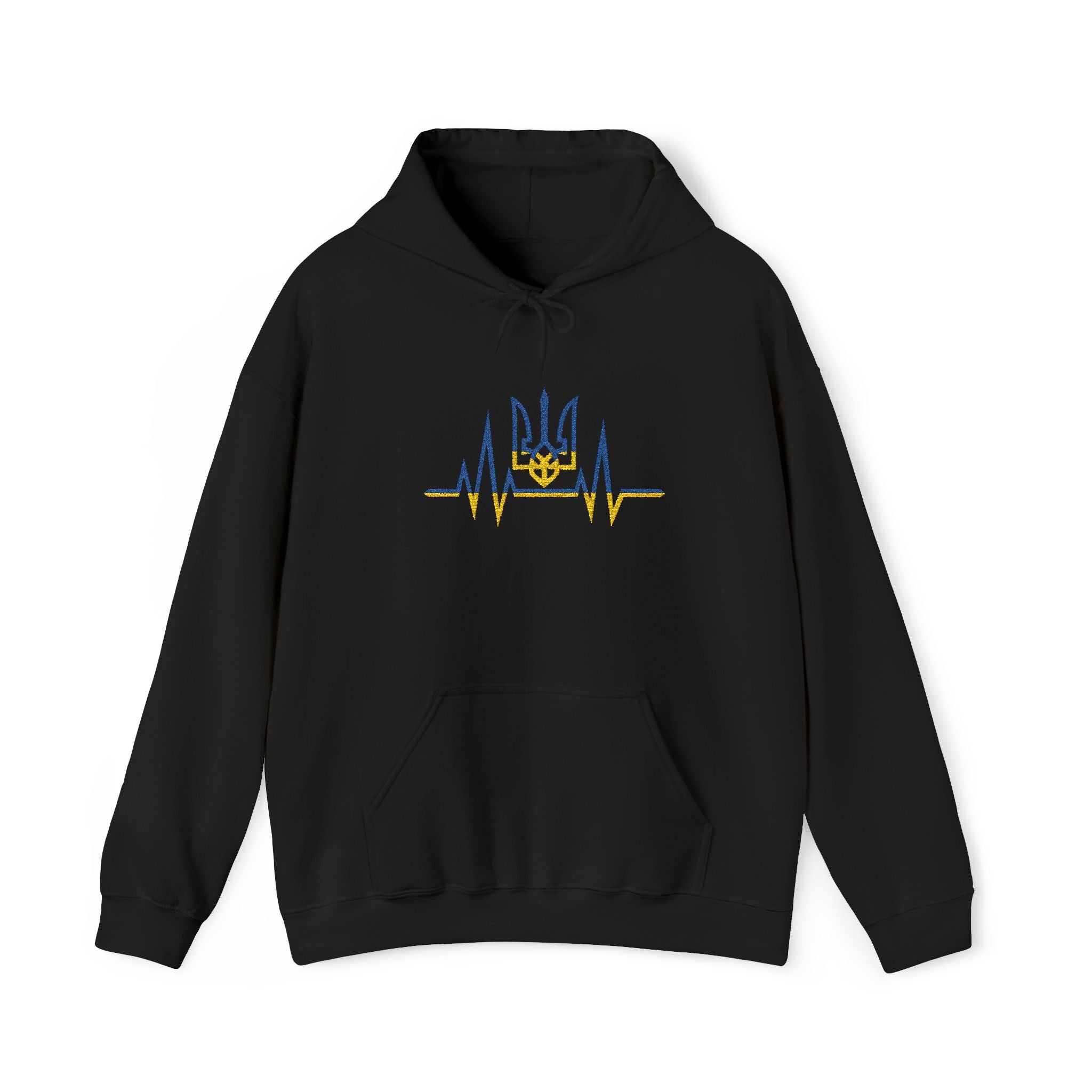 Embroidered Heartbeat of Ukraine Hoodie