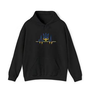 Embroidered Heartbeat of Ukraine Hoodie