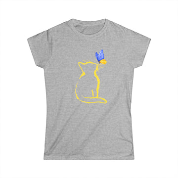 Cat and Butterfly Women's Tee
