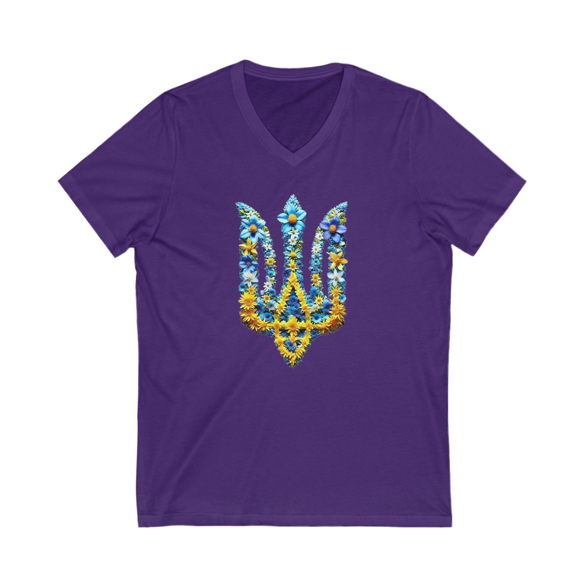 Floral Trident V-Neck Tee