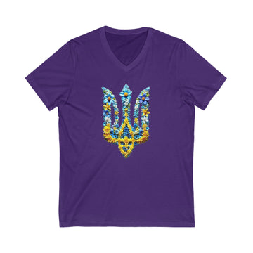 Floral Trident V-Neck Tee