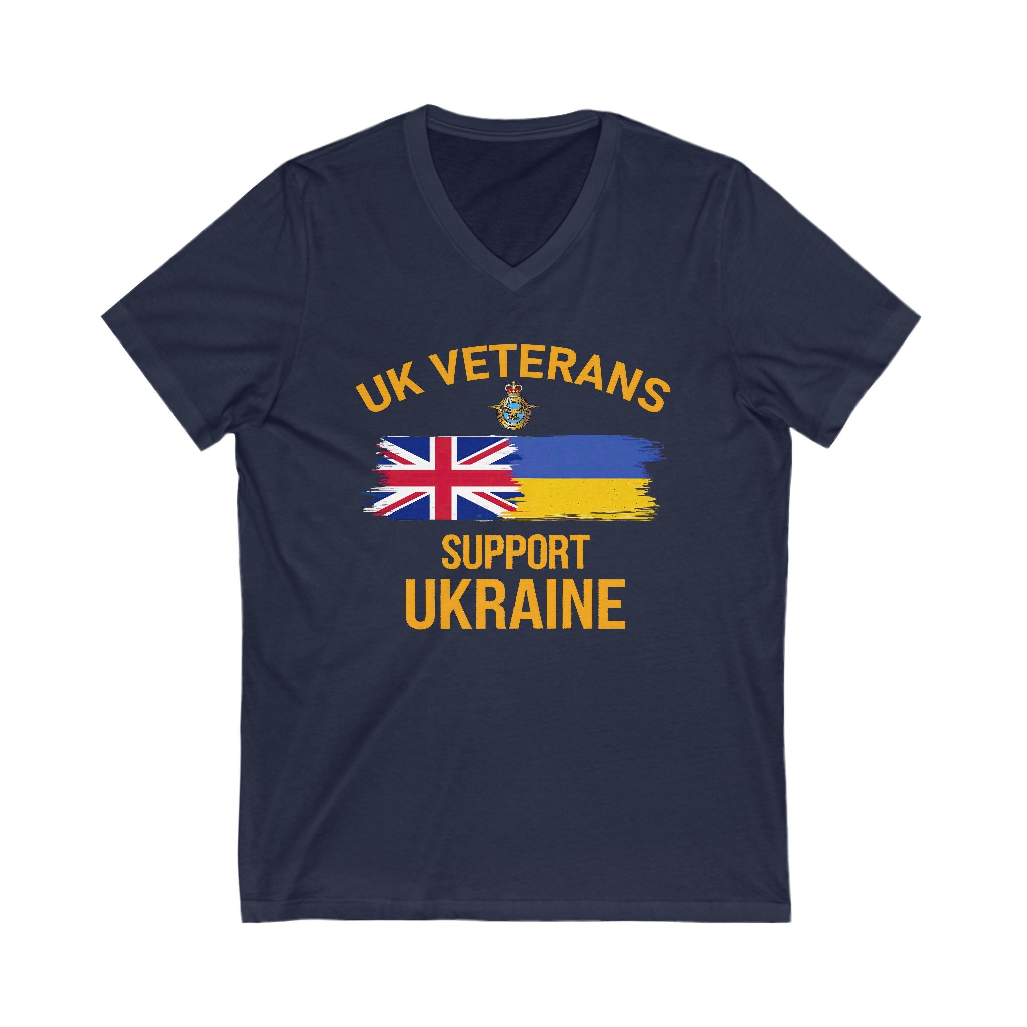 UK Veterans Support Ukraine V-Neck Tee