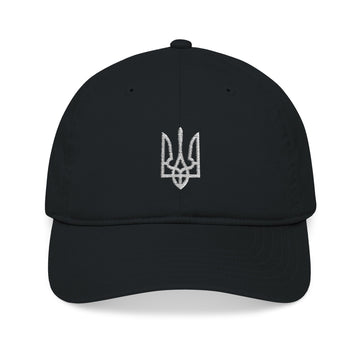 Embroidered White Trident Baseball Cap