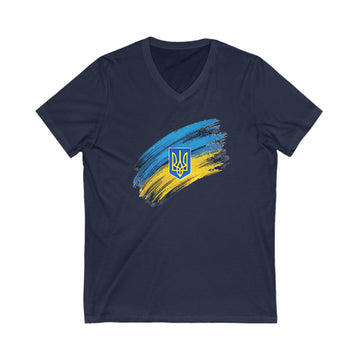 Tryzub on the Flag V-Neck Tee