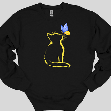 Cat and Butterfly Sweatshirt