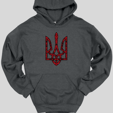 Red & Black Tryzub Hoodie