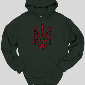 Red & Black Tryzub Hoodie