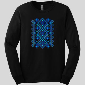 Blue Pattern Long Sleeve Tee
