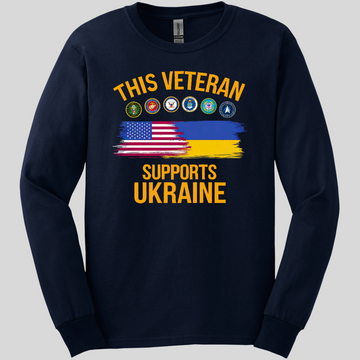 This Veteran Supports Ukraine Long Sleeve Tee