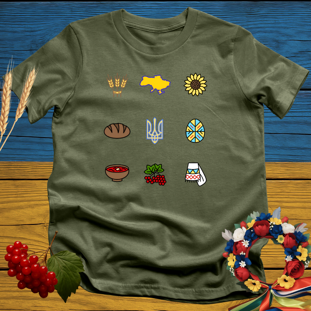 Ukrainian Cultural Symbols T-Shirt