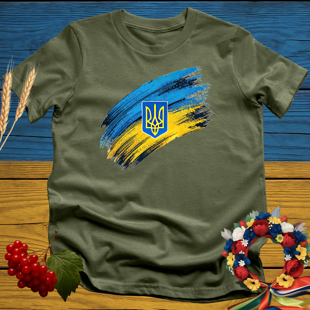 Tryzub on the Flag T-Shirt