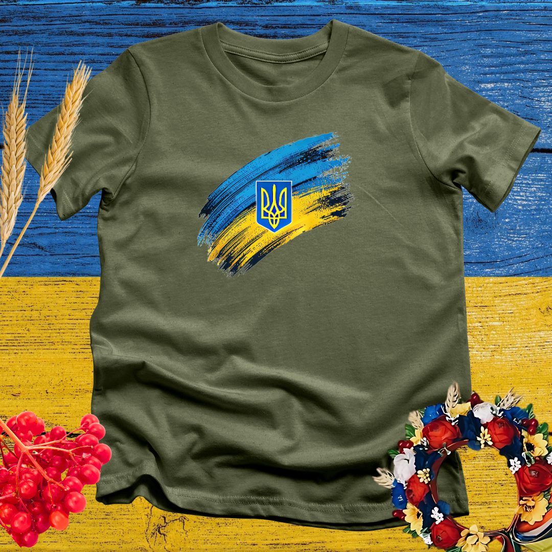 Tryzub on the Flag T-Shirt