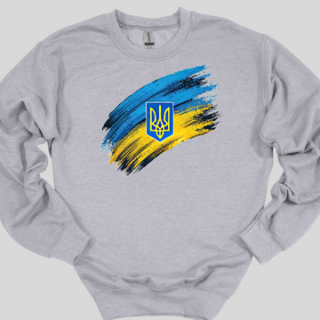 Tryzub on the Flag Sweatshirt