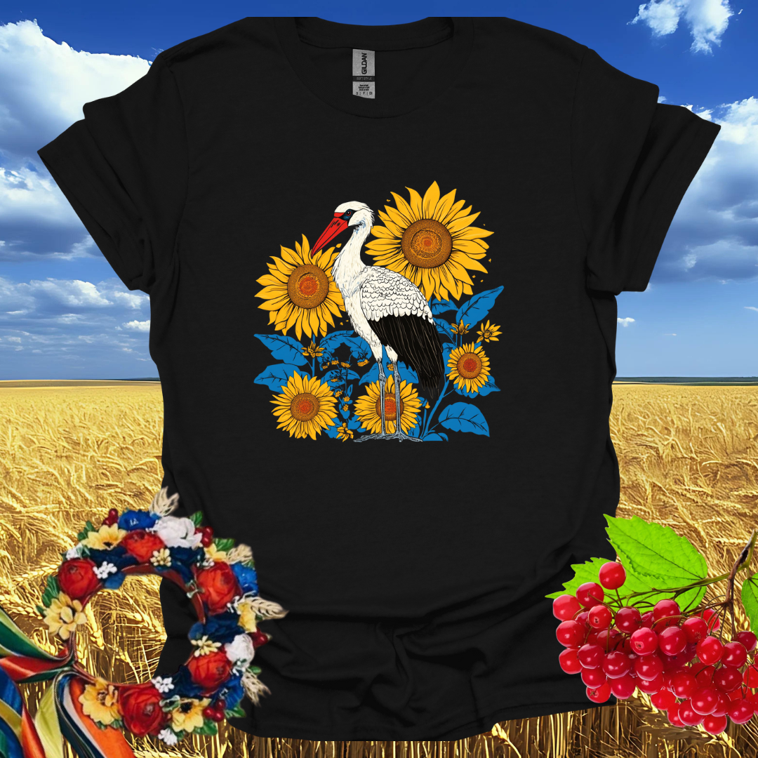 Stork and Sunflowers of Ukraine T-Shirt