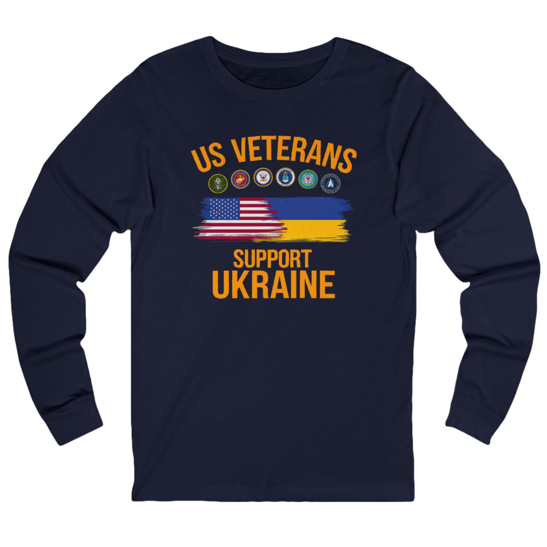US Veterans Support Ukraine Long Sleeve Tee