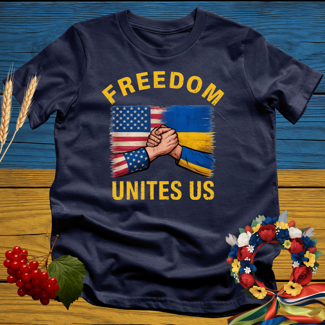 Men´s T-shirt GLOBAL FREEDOM UNITED© Men Serbia & USA Blue main image 1