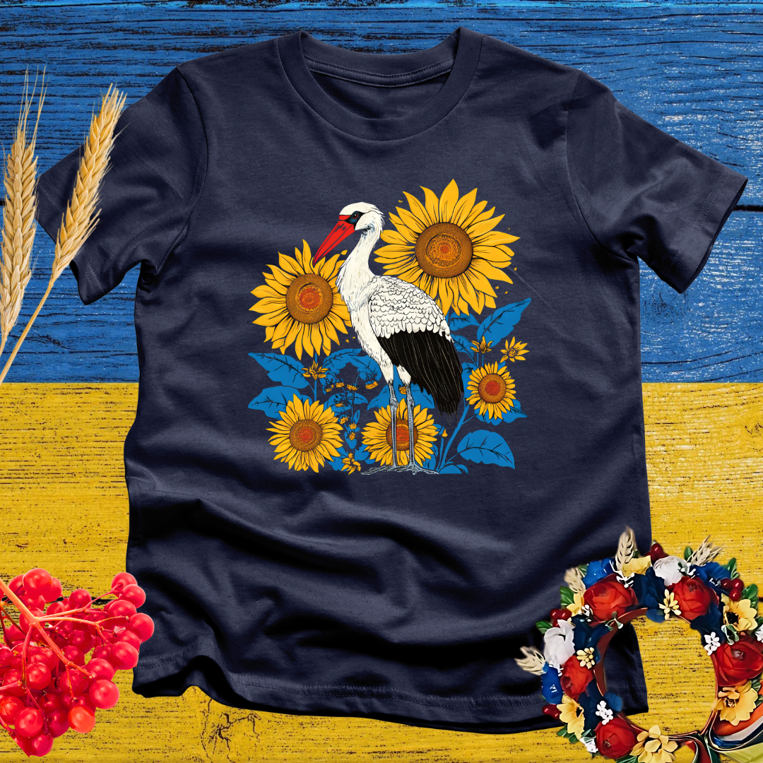 Stork and Sunflowers T-Shirt