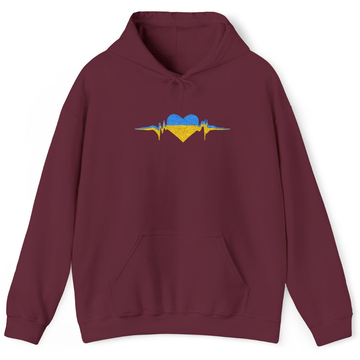 Embroidered Ukrainian Heartbeat Hoodie
