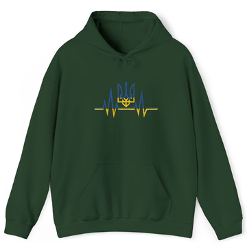 Embroidered Heartbeat of Ukraine Hoodie