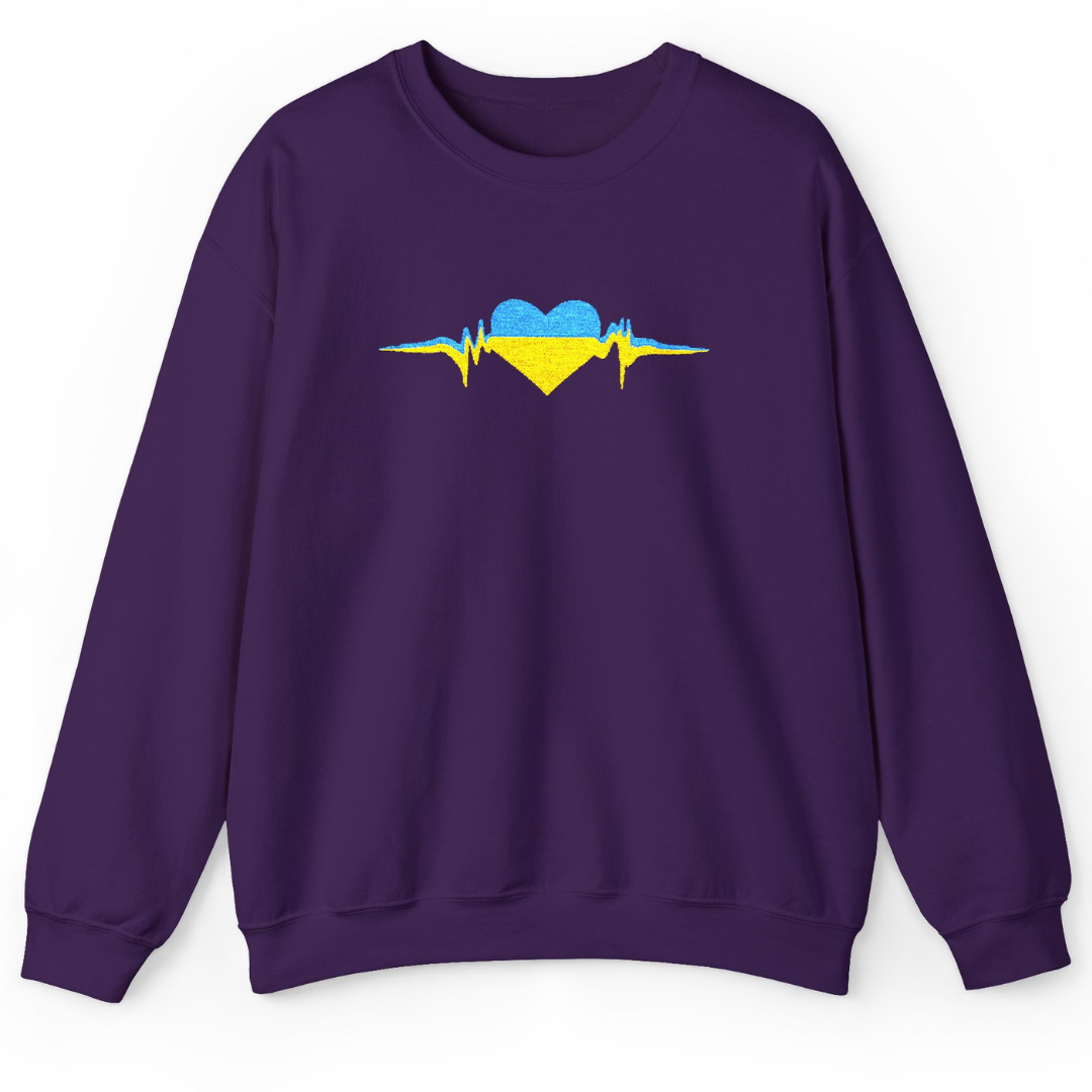 Embroidered Ukrainian Heartbeat Sweatshirt