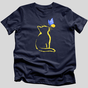 Cat and Butterfly T-Shirt