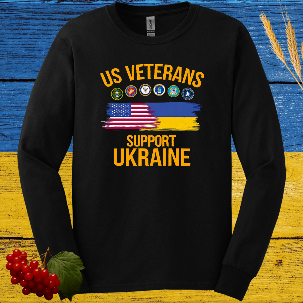 US Veterans Support Ukraine Long Sleeve Tee