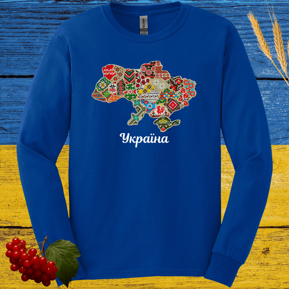 Vyshyvanka Map Long Sleeve Tee