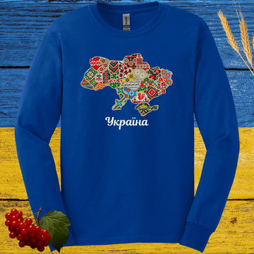 Vyshyvanka Map Long Sleeve Tee